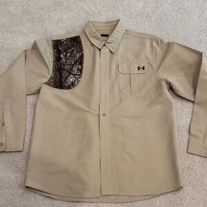 Under Armour Men's Beige Shirt with Camouflage Detail